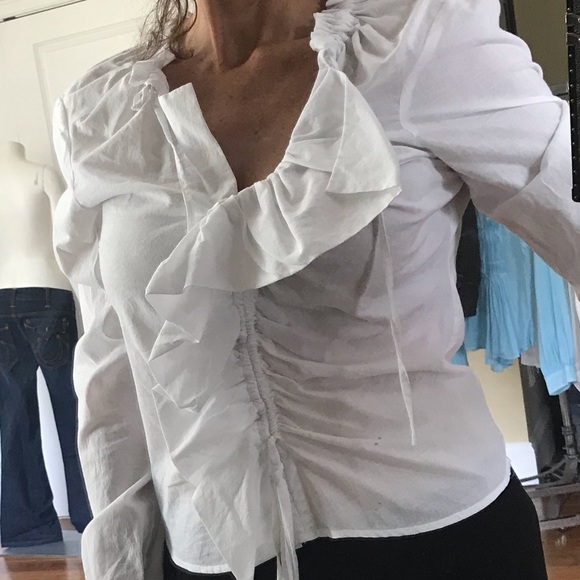 NWOT Groa Ruffled button down blouse - Picture 8 of 8